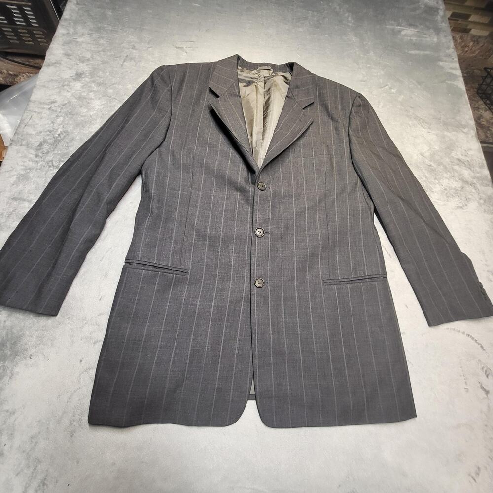 Vestimenta Suit Jacket Mens IT 44 Gray Striped Wool Italy Blazer Classic